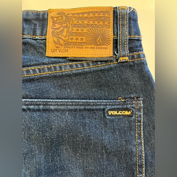 Volcom 32 MEN'S VORTA SLIM Straight FIT JEANS dark wash - Picture 10 of 15